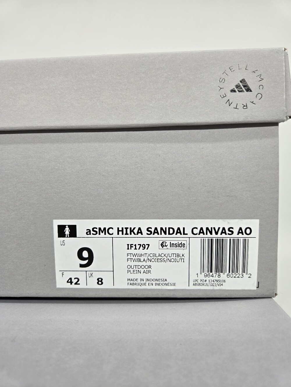 adidas Stella McCartney Women's Hika Outdoor Sandal IF1797 Black White Size 9 - Picture 8 of 8